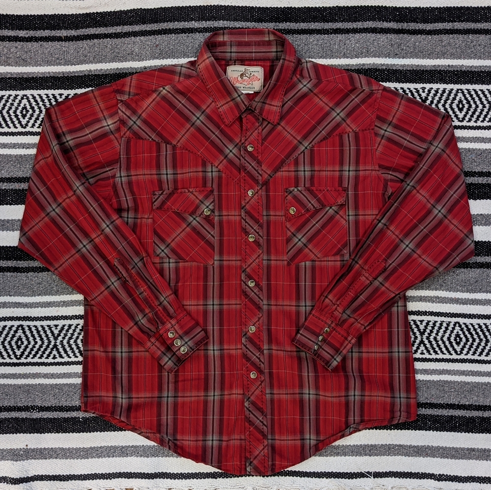 70s VNTG Wrangler Western Pearl Snap Button Down